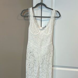 PLT white lace jumpsuit